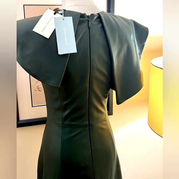 NWT,STATEMENT PIECE,Jennifer Sumko Emi Leather Dress,Rich Green,(MSRP$459),Size0 - Picture 7 of 11